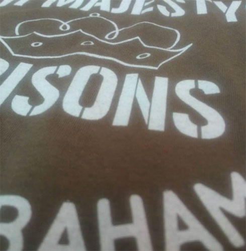 John Lennon style: Bahamas Prison t-shirt by Gama Clothing