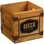 Vintage-style wooden record crates on eBay