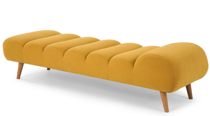 Midcentury-style Caterpillar Day Bed at Made returns in bold yellow