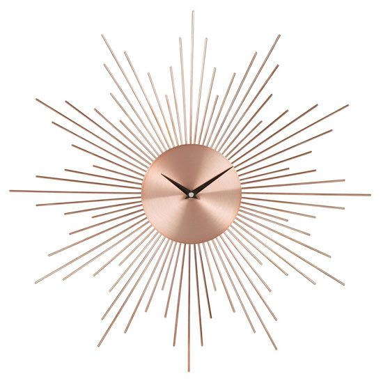 Nivala copper metal sunburst clock at Maisons Du Monde