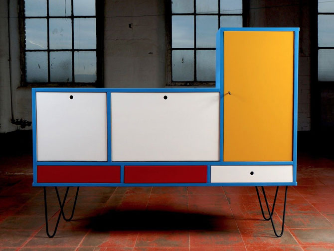 Bespoke Mondrian-inspired cabinet on eBay