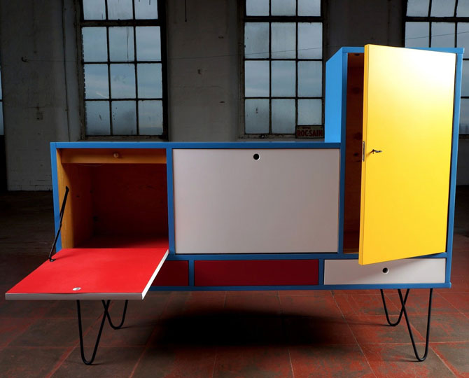 Bespoke Mondrian-inspired cabinet on eBay