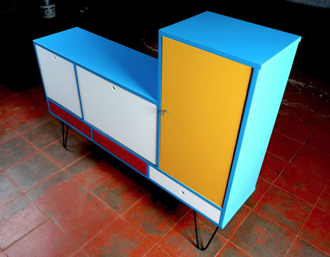 Bespoke Mondrian-inspired cabinet on eBay