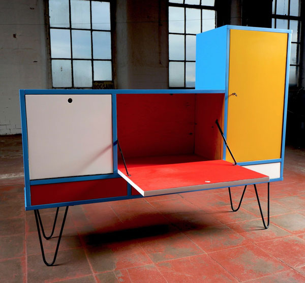 Bespoke Mondrian-inspired cabinet on eBay