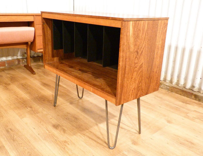 Upcycled midcentury record cabinet at eBay