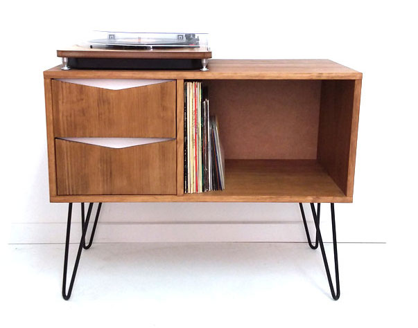 Retro record storage unit by Vintage House Coruna