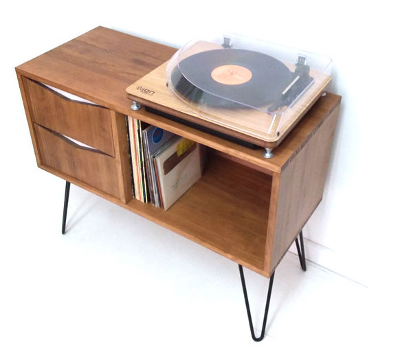 Retro record storage unit by Vintage House Coruna