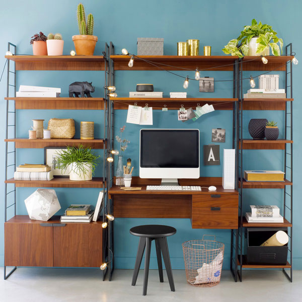 Watford midcentury-style shelving system at La Redoute