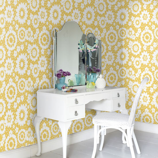 1960s-style Mod Meadows wallpaper by Layla Faye