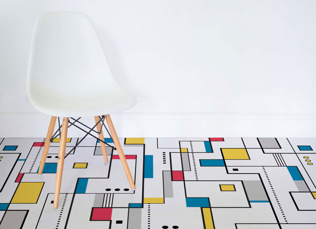 Mondrian-inspired flooring at Atrafloor