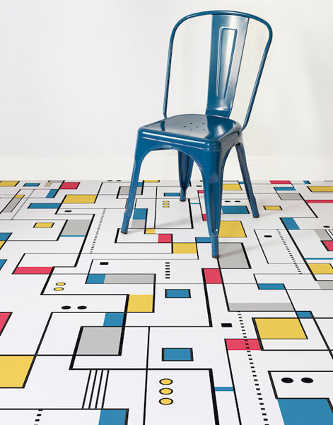Mondrian-inspired flooring at Atrafloor