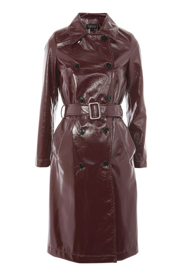 Retro vinyl trench coat at Topshop