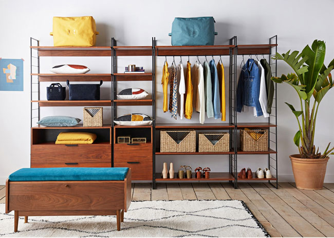 Watford midcentury-style shelving system at La Redoute