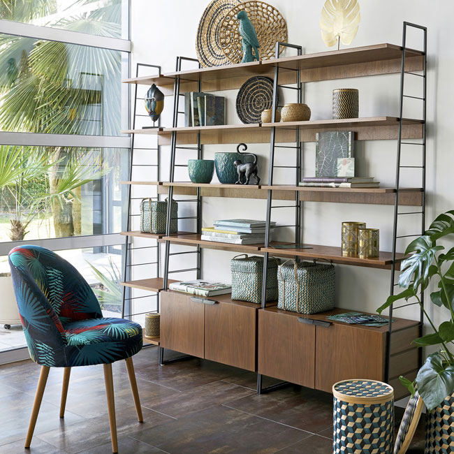 Watford midcentury-style shelving system at La Redoute