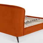 Retro bedroom: Lulu bed at Made now available in an orange velvet finish