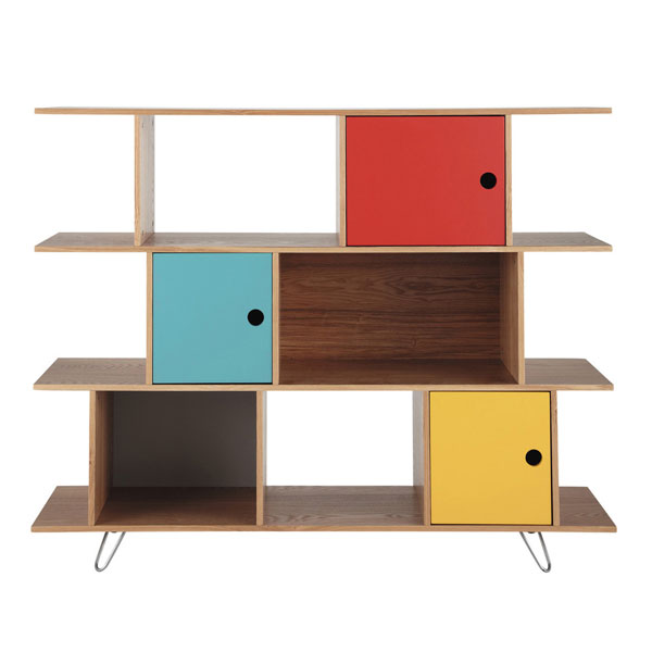 Happy retro-style bookcase at Maisons Du Monde