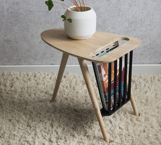 Midcentury-style magazine table by Rose & Grey