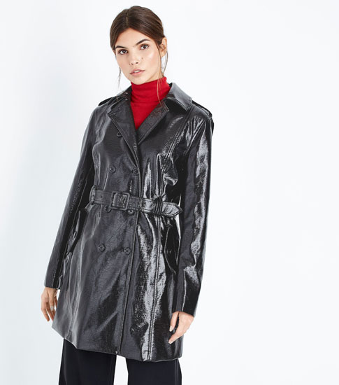 Retro patent leather-look mac at New Look