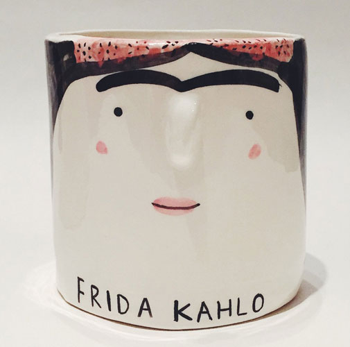 Hand painted ceramic artist pots by Alex Sickling