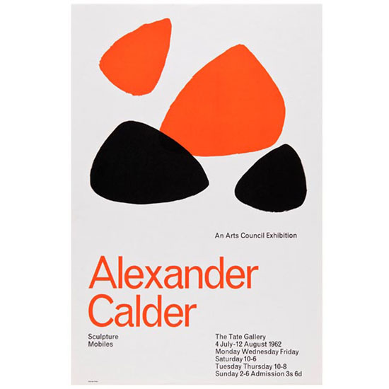Reproduced 1960s Alexander Calder exhibition poster at the Tate Shop