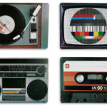 Retro technology placemats by Out of the Blue