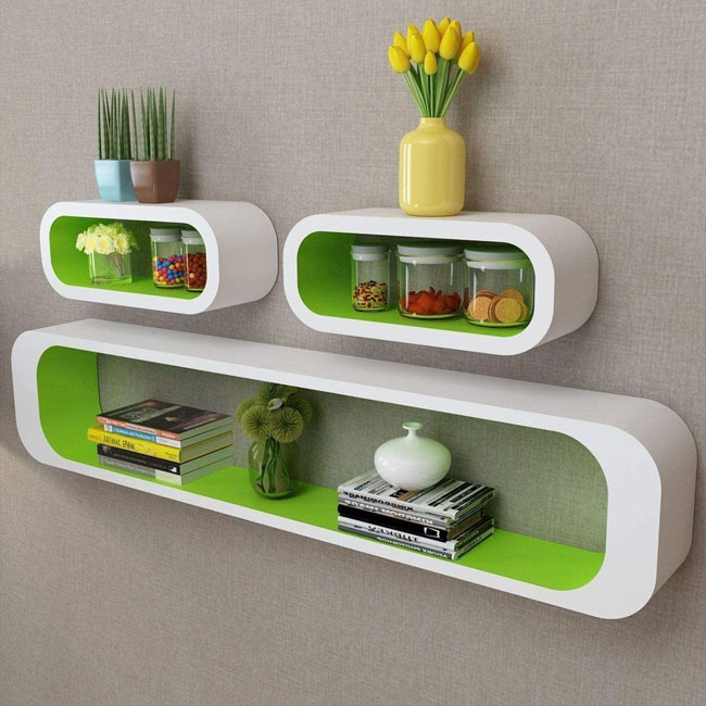 1970s space-age floating shelves by Delex