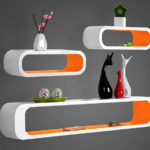 1970s space age-style floating shelves by Delex