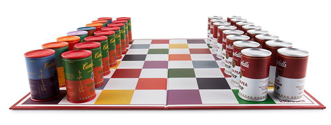 Andy Warhol Campbell's Soup Can Chess Set by Kidrobot