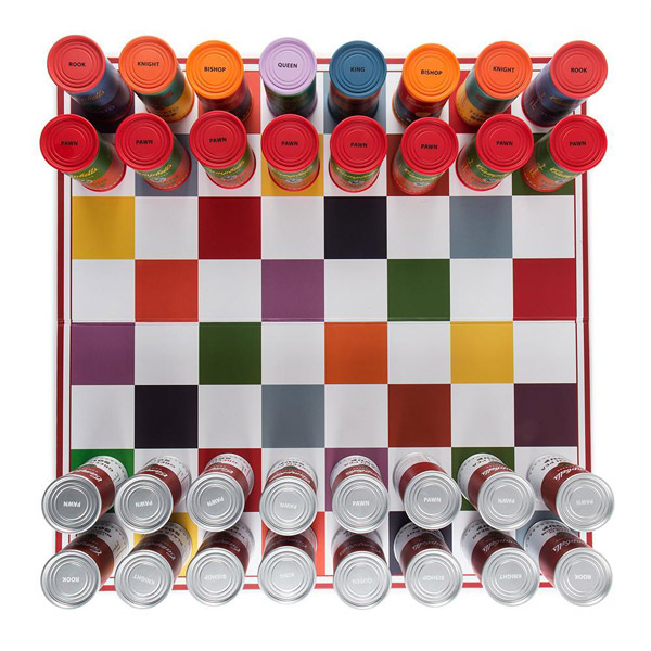 Andy Warhol Campbell's Soup Can Chess Set by Kidrobot