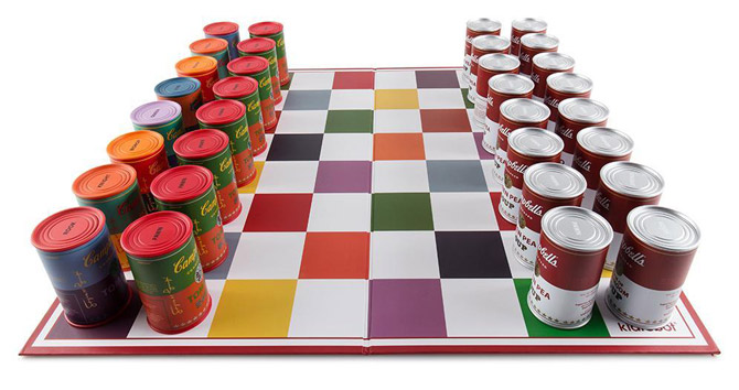 Andy Warhol Campbell's Soup Can Chess Set by Kidrobot