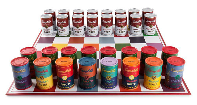 Andy Warhol Campbell's Soup Can Chess Set by Kidrobot