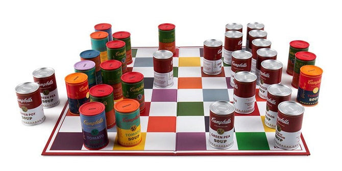 Andy Warhol Campbell's Soup Can Chess Set by Kidrobot