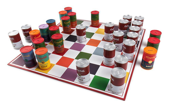 Andy Warhol Campbell's Soup Can Chess Set by Kidrobot