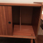 Midcentury record storage cabinet with Dansette legs on eBay