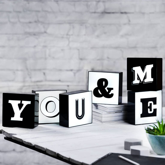 LED Alphabet typographic box lights