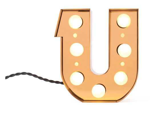 Vintage-style Caractere alphabet wall lights by Seletti