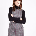 1960s-style Black Check Pocket Front Pinafore Dress at New Look