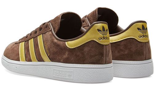 Adidas Munchen trainers reissue in brown and gold