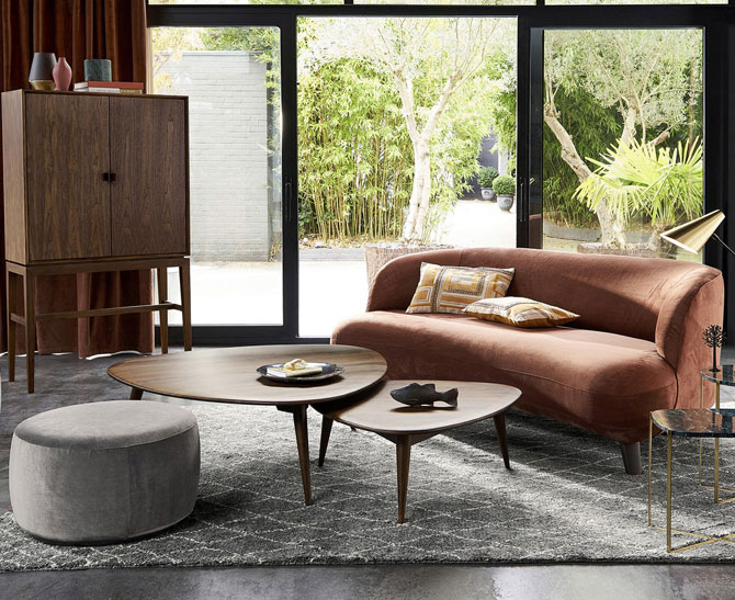 Theoleine solid walnut coffee table at La Redoute