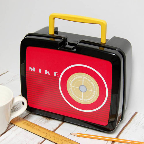 Personalised retro radio lunch boxes