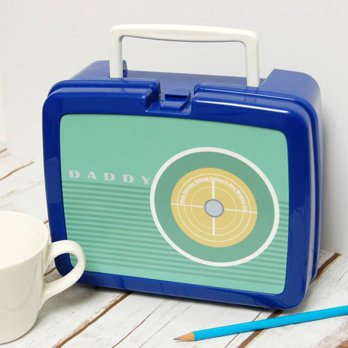 Personalised retro radio lunch boxes