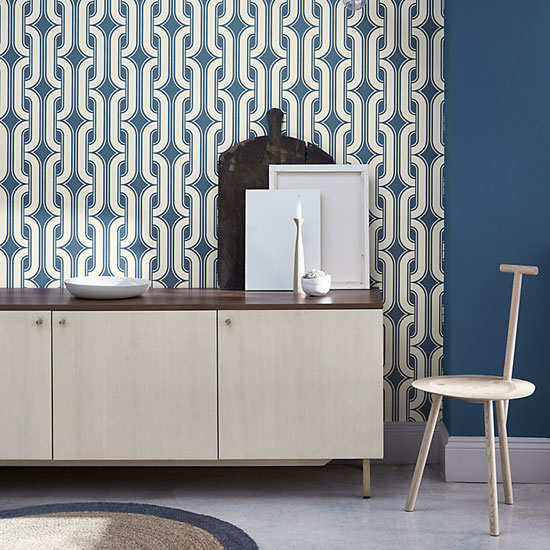 1970s Lavaliers wallpaper reissued by the Little Greene Paint Company