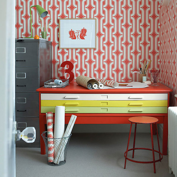 1970s Lavaliers wallpaper reissued by the Little Greene Paint Company