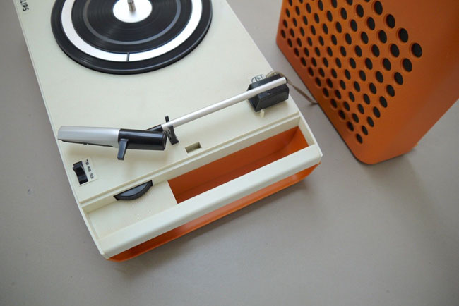 1970s Patrice Dupont-designed Philips 113 space age record player on eBay