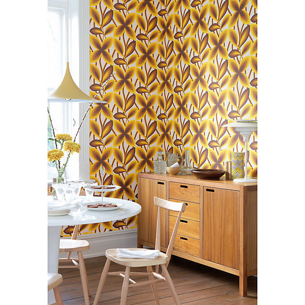 1960s Starflower wallpaper reissued in three shades