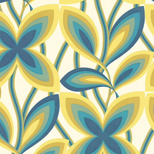 1960s Starflower wallpaper reissued in three shades