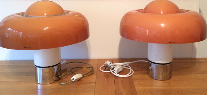 Pair of 1970s Guzzini Brumbury table lamps on eBay