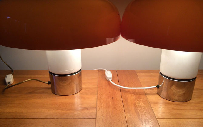 Pair of 1970s Guzzini Brumbury table lamps on eBay