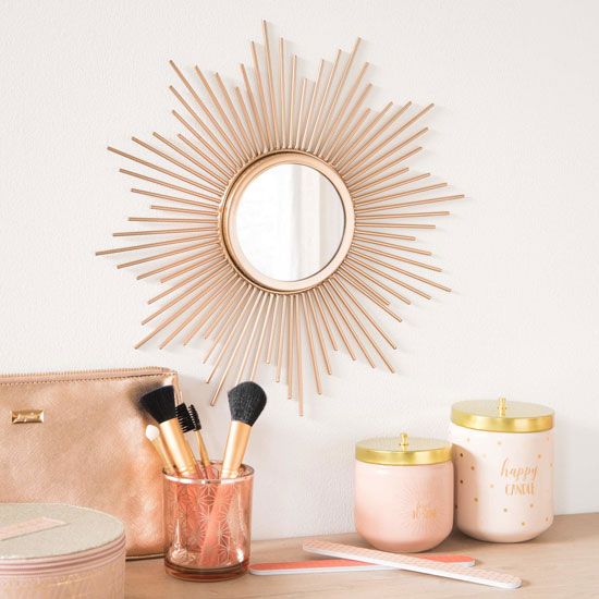 Gold sunburst mirror at Maisons Du Monde