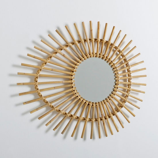 Nogu Eye-Shaped Vintage Rattan Mirror at La Redoute